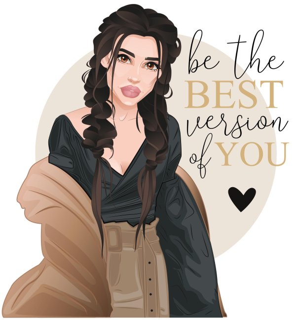 С девушками нарисованные с надписями