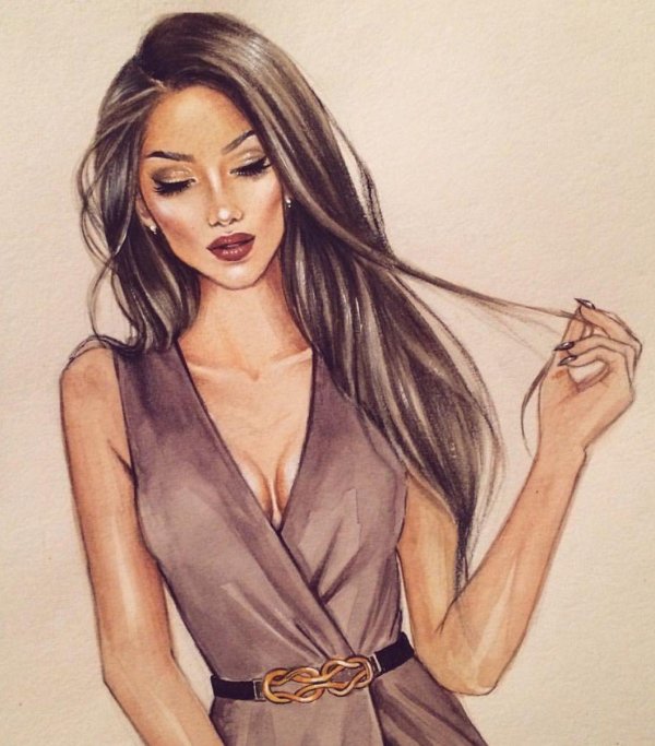 С девушками нарисованные с надписями