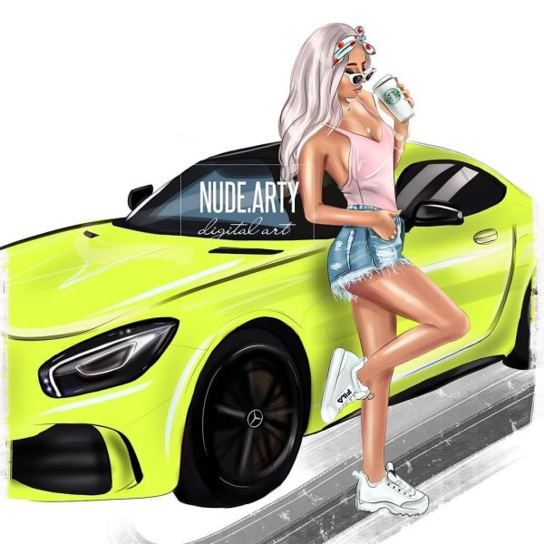 С девушками нарисованные с надписями