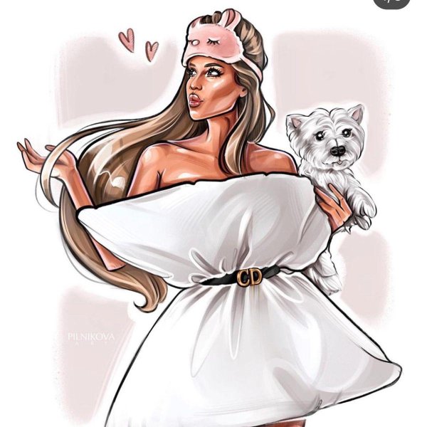 С девушками нарисованные с надписями