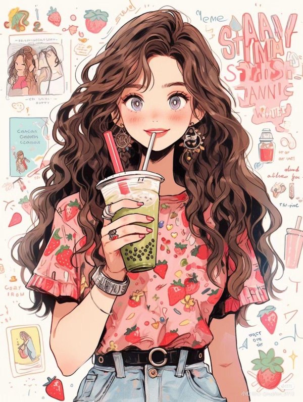 С девушками нарисованные с надписями