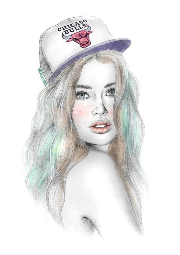 С девушками нарисованные с надписями