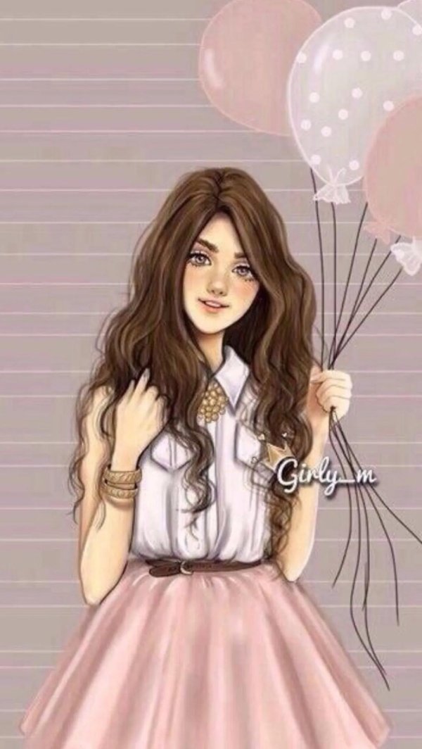 С девушками нарисованные с надписями