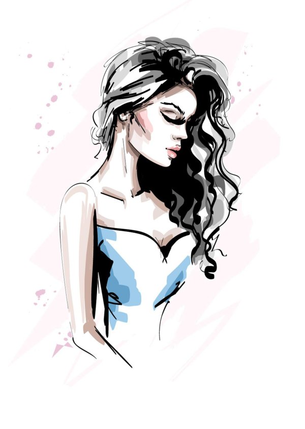 С девушками нарисованные с надписями