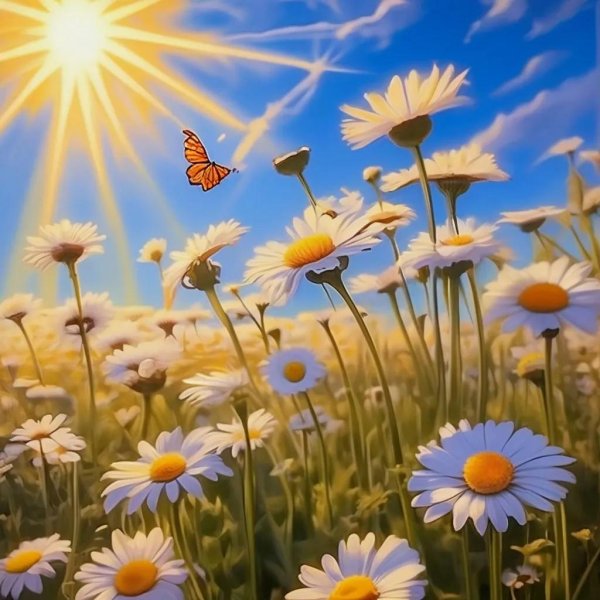 поле ромашек