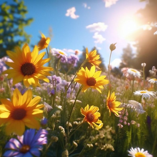летние полевые цветы