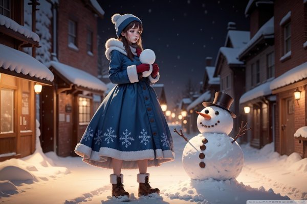 На рабочий стол зима и девушка