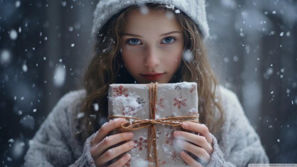 На рабочий стол зима и девушка