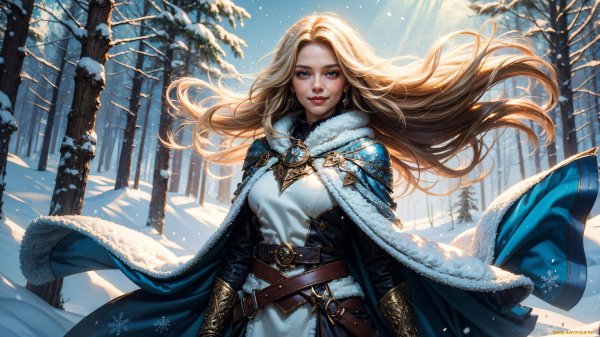 На рабочий стол зима и девушка