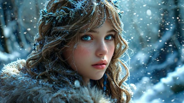 На рабочий стол зима и девушка