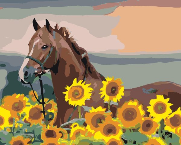 живопись подсолнухи и кони