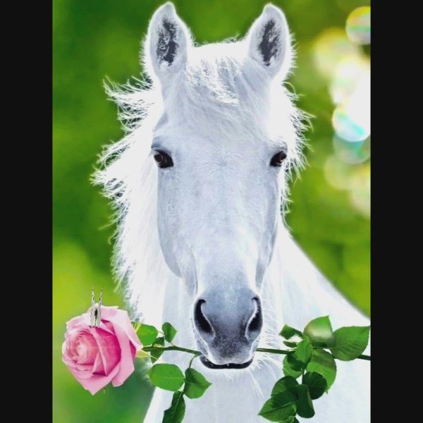 белые лошади