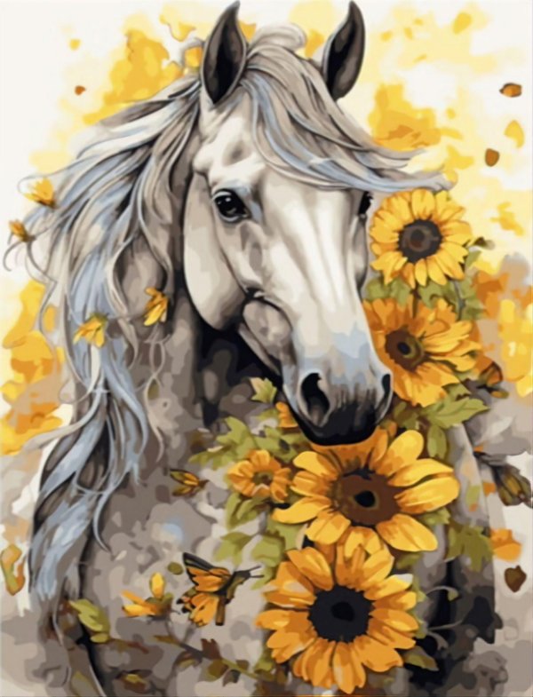 картина по номерам кони