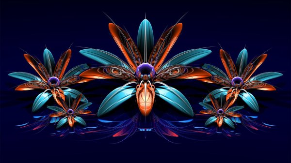 фрактальная графика цветы 3д