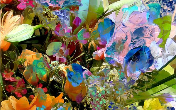 картина яркие цветы