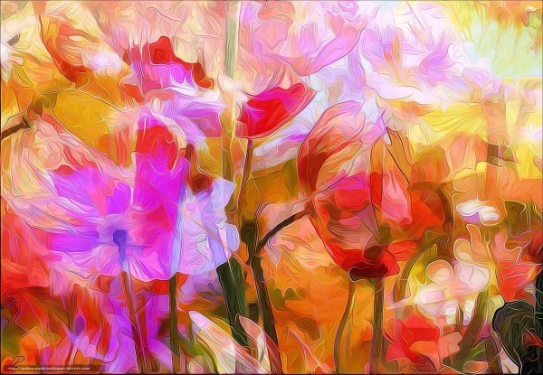 яркие цветы живопись