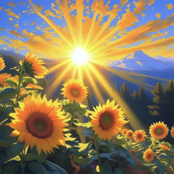 Солнышко с цветами