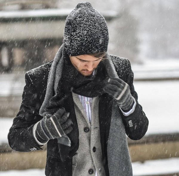 Мужчины зимой