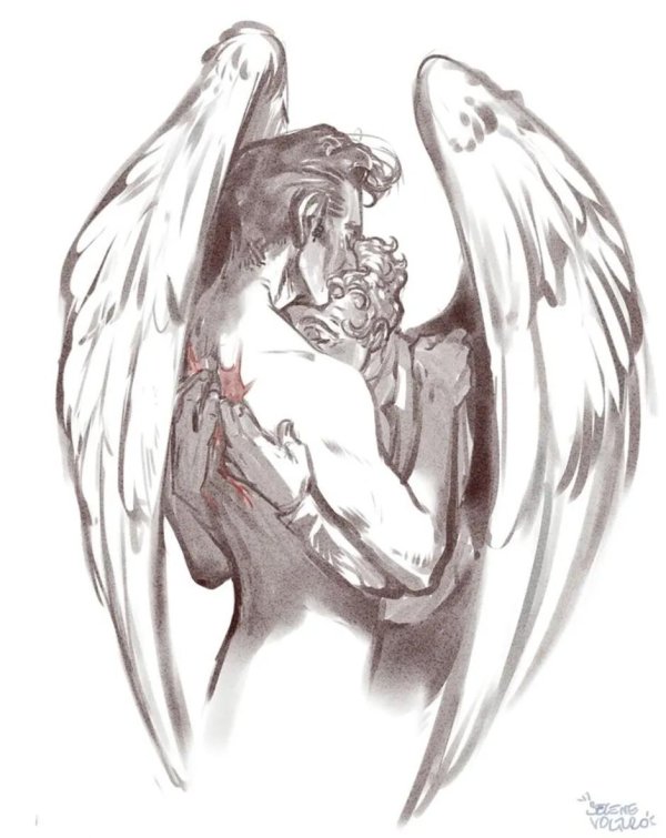 Ангелы мужчины нарисованные