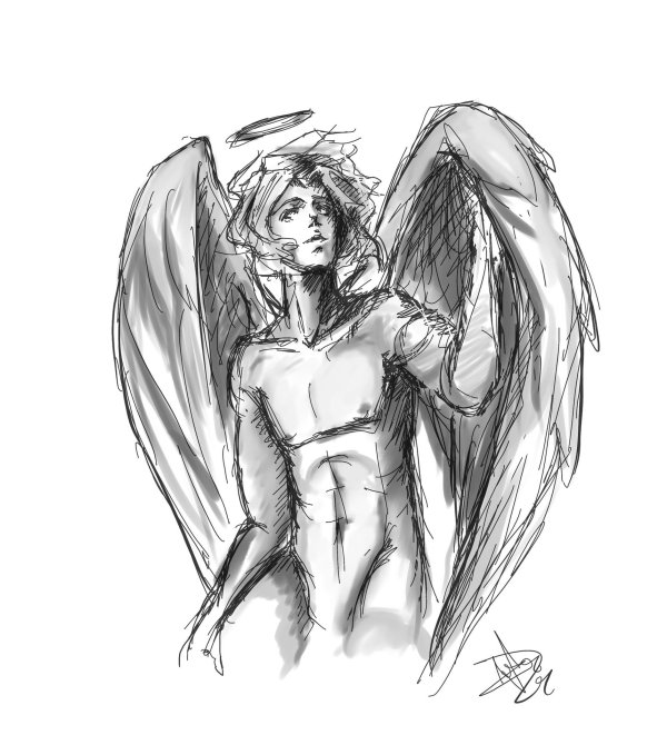 Ангелы мужчины нарисованные