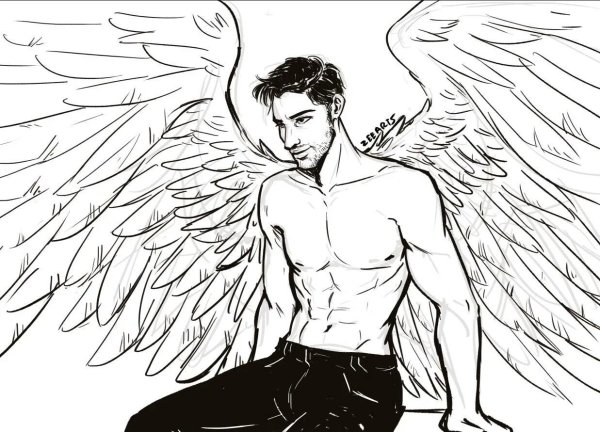 Ангелы мужчины нарисованные