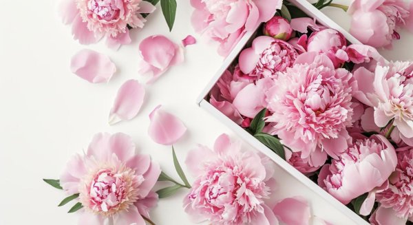 пионы открытка