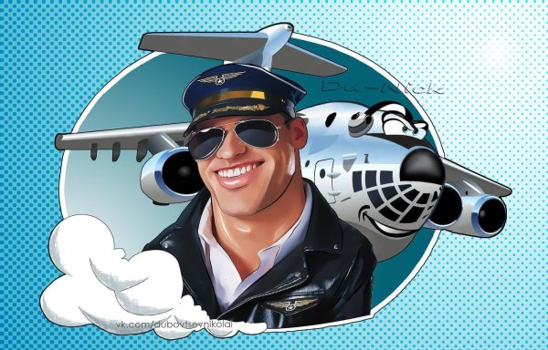 шарж на самолете