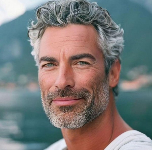 седые волосы мужчины