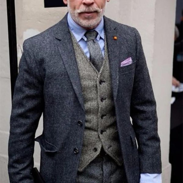 пиджак серый herringbone tweed