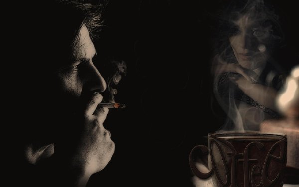 в сигаретном дыму