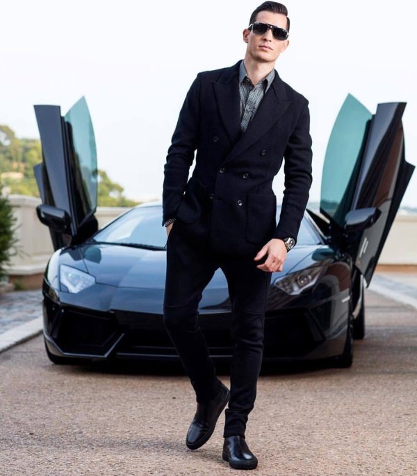 мужской костюм черный