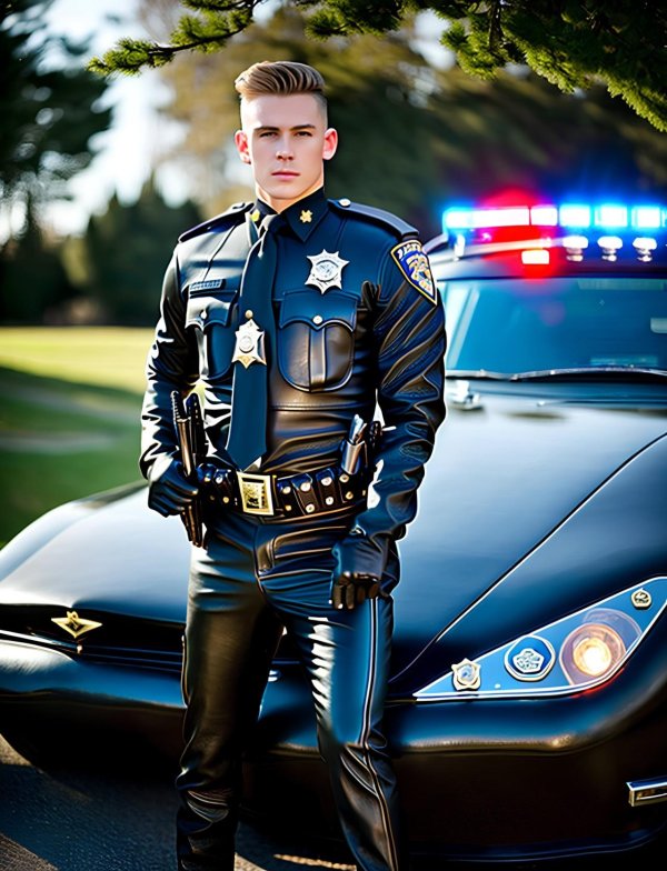 полицейская кожаная куртка