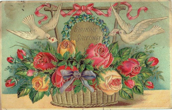 открытка с днем рождения старинная