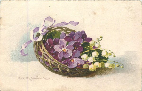 фиалка акварель