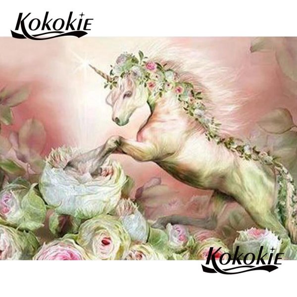 Единорог с цветами