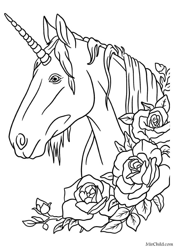 единорога раскраска