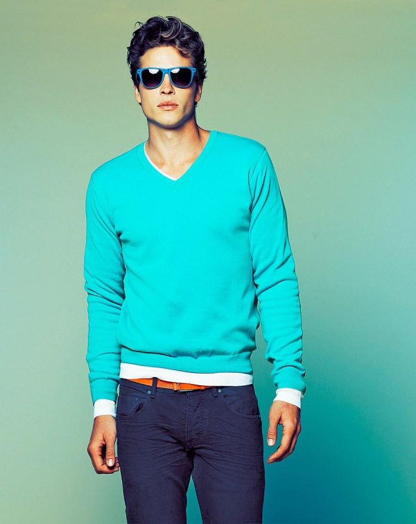 джемпер бирюзовый мужской