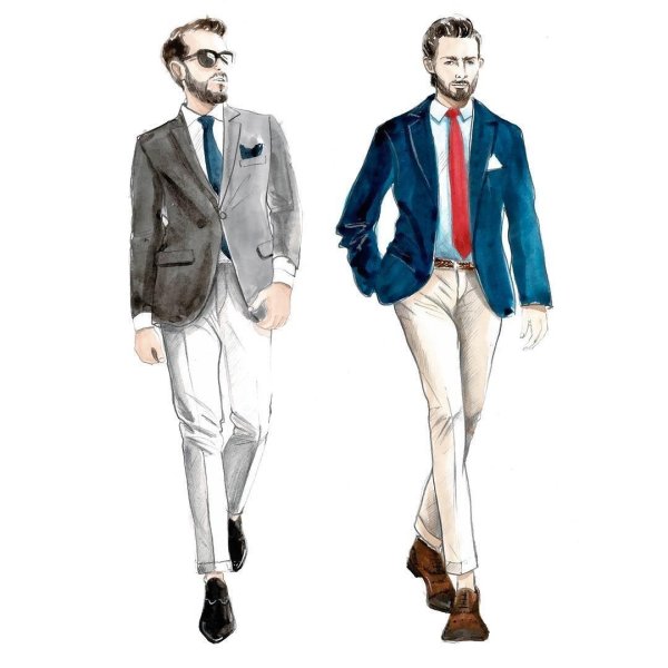 фэшн иллюстрация мужчина