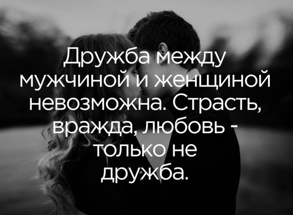 дружбы между мужчиной и женщиной не существует
