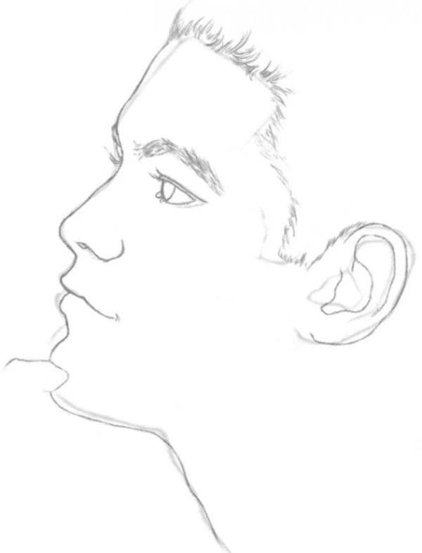 профиль лица человека рисунок