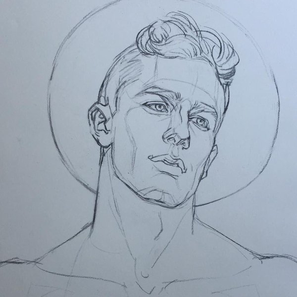 лицо мужчины рисунок карандашом