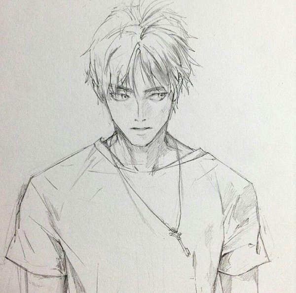 рисунки для срисовки парни