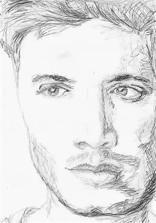 мужское лицо карандашом