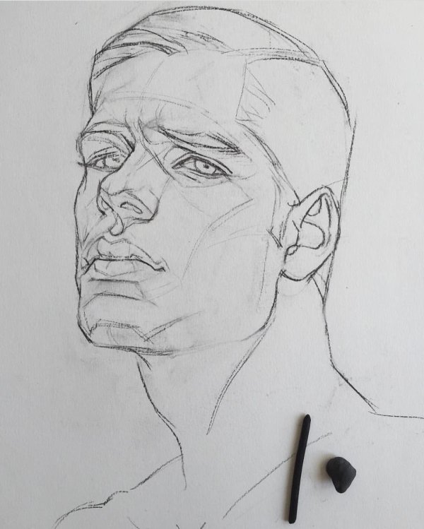 набросок мужского лица