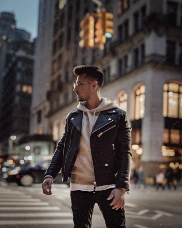 кожаная куртка с худи мужские