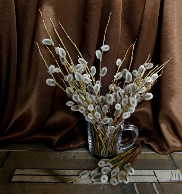 композиция с вербными веточками