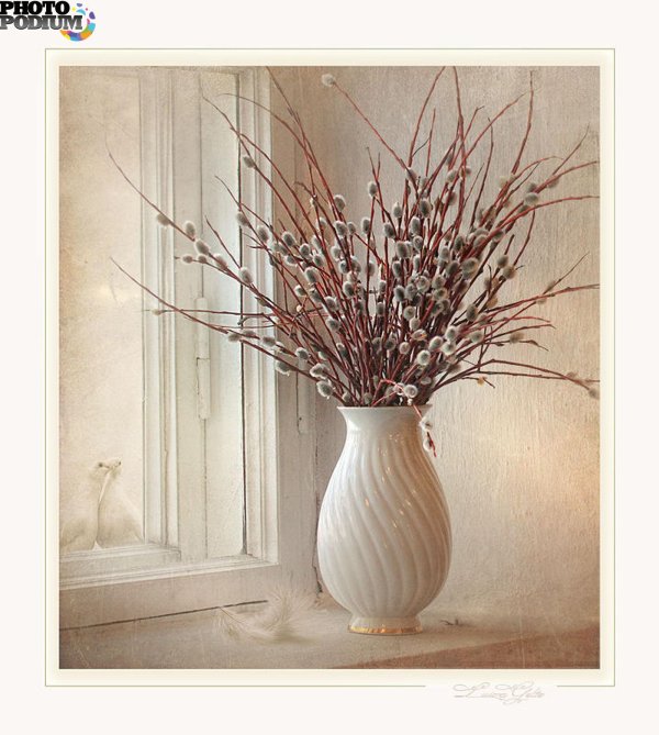 ветка в вазе