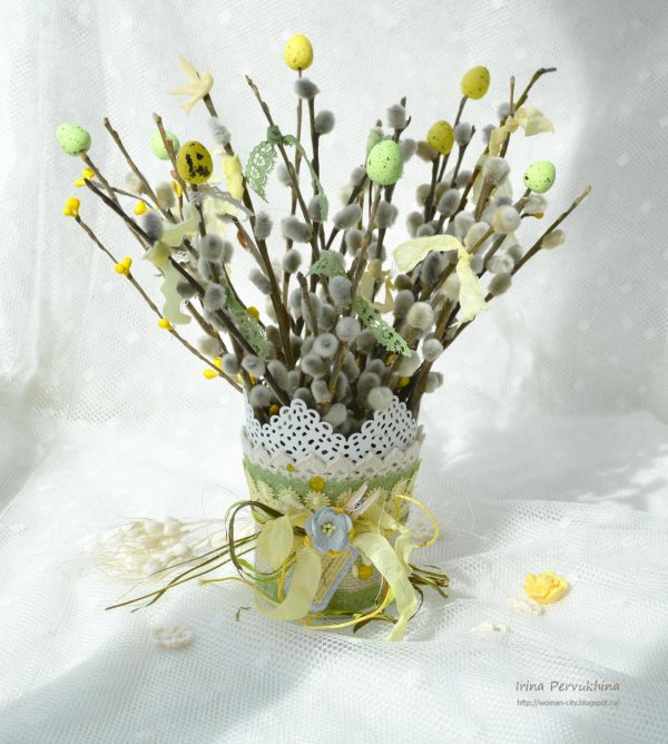 декор с вербой на пасху
