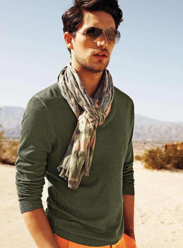 шарф на мужчине