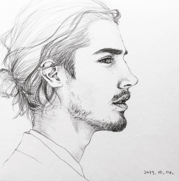 мужчина в профиль рисунок